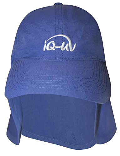 iQ-UV Czapka chroniąca przed promieniowaniem UV, ochrona karku, UPF 50+, Niebieski z recyklingu, jeden rozmiar