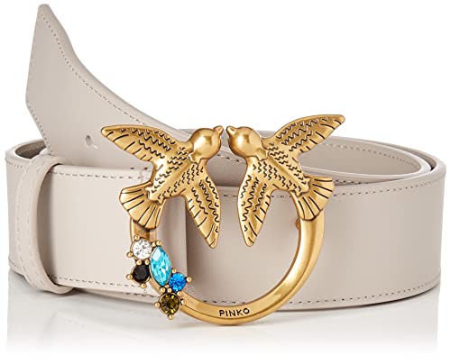 Pinko Love Berry H4 Belt Vit.Silk Je, Pasek Damski, Szary (I30q_szary Pingwin-antique Gold), S