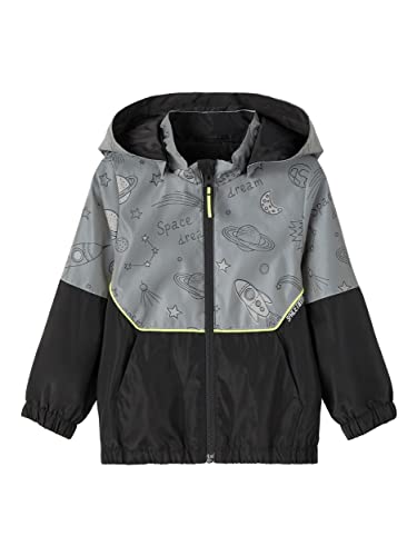 NAME IT Baby Boys NMMMALAS Reflective kurtka odblaskowa, czarna, 86, czarny, 80