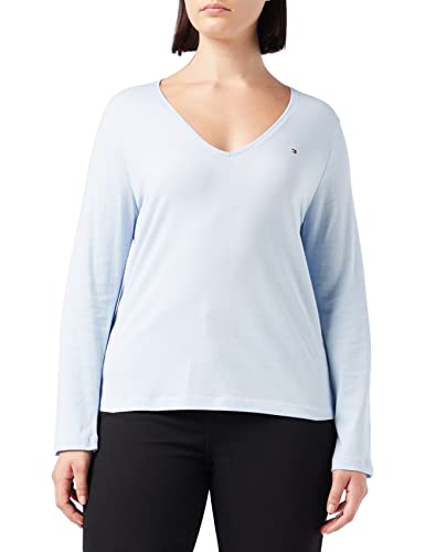 Tommy Hilfiger Damska koszulka bez rękawów Classic V-nk Ls Baby and Toddler, Niebieski bryzowy, S