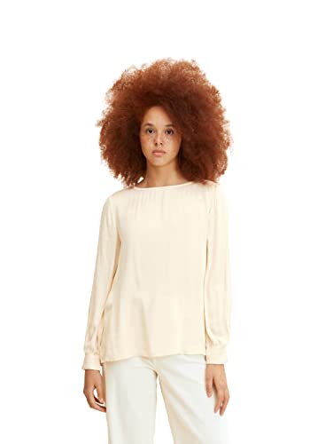 TOM TAILOR Damski satynowa bluzka 1032856, 28130 - Soft Buttercream, 40