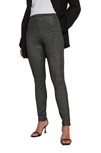 NA-KD Legginsy damskie z brokatem, Czarny, 34