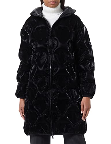 Love Moschino Technical Fabric Thermo Quilted with Hearts. Kurtka damska, czarny, 36