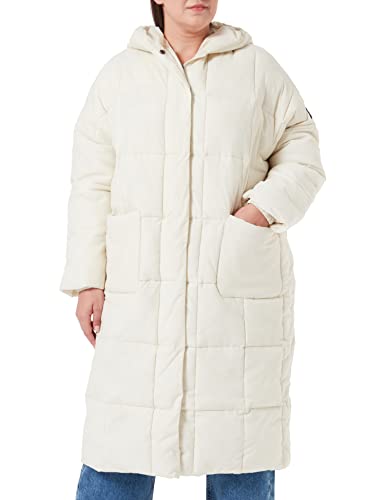 Mexx Damska kurtka z kapturem oversize, ocieplana parka, écru, XS-S