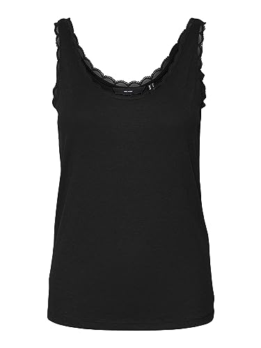 VERO MODA Vmgemma Sl Lace Top Noos Tank top damski, czarny, XS