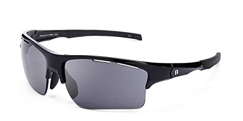 CLANDESTINE Square & Curve Unisex HD okulary przeciwsłoneczne – okulary przeciwsłoneczne nie oślepiające dla kobiet i mężczyzn., Air błyszczący czarny – czarny, jeden rozmiar