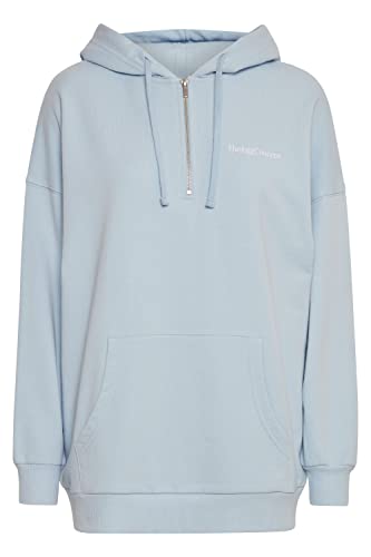 THEJOGGCONCEPT Damska bluza z kapturem JCSAFINE Halfzip Hoodie Sweatshirt, 144115/Cashmere Blue, M