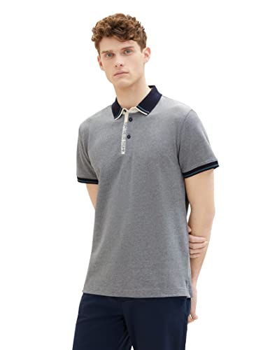 TOM TAILOR Męska koszulka polo, 31501 - Navy Vintage Beige Twotone, M