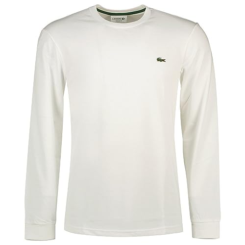 Lacoste Męska koszulka z długim rękawem Th3662, sportowa, biała, S, biały, S