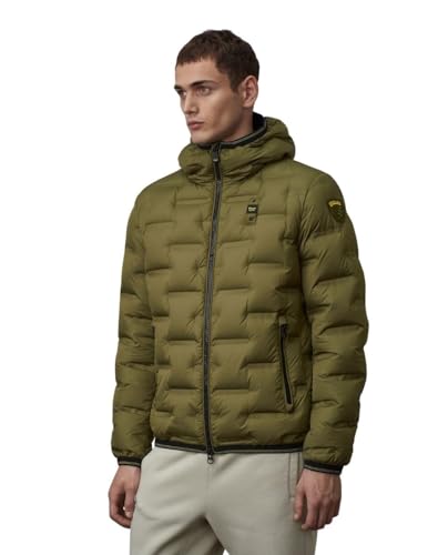 Blauer Kurtki Krótkie Wyściełane Pióro Kurtka Mężczyźni, 659 Ciemna Oliwka, M