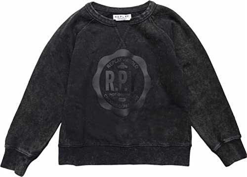 Replay Bluza chłopięca 100% bawełna, 099 Blackboard, 8 Lat