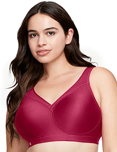 Glamorise Bezszwowy biustonosz sportowy bez fiszbin, pełna figura MagicLift, Rubinowa czerwień, 75G