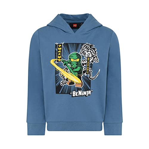 LEGO Chłopięca bluza z kapturem Ninjago Jungen LWStorm 304 bluza z kapturem, 612 Faded Blue, 116