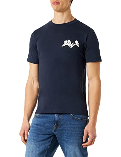 Replay T-shirt męski z krótkim rękawem z nadrukiem, 085 niebieski, XL
