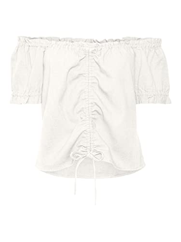 VERO MODA Vmmymilo Ss Offshoulder Short WVN Ga Top damski, Snow White, S