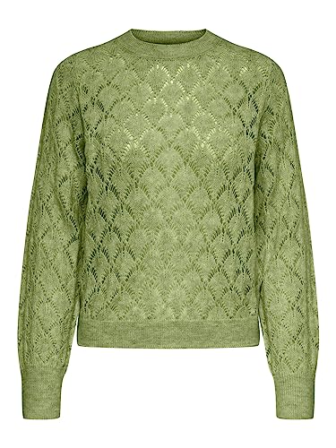 JDY JDYLETTY damski sweter z długim rękawem z okrągłym dekoltem sweter Basic Stretch Jumper JDYLETTY, zielony, S