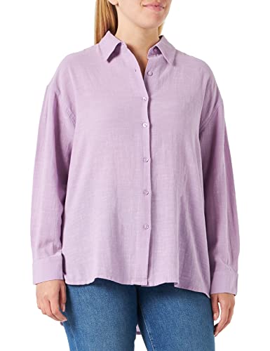 Blue Seven Damska bluzka koszulowa oversized, liliowa oryginalna, L, bez Orig, L