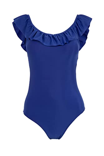 DeFacto Damski strój kąpielowy, regularny krój, tankini, bikini, damski kostium kąpielowy, kostium kąpielowy dla kobiet, niebieski, XXL