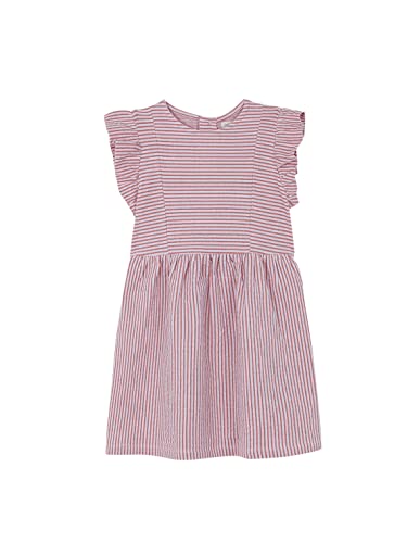 Gocco Sukienka w paski dla dziewczynek, Koral, 7-8 lat