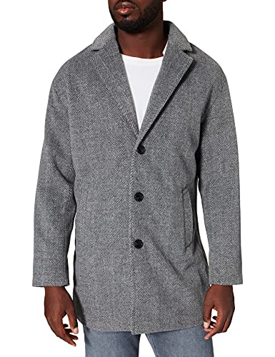 Urban Classics Kurtka męska Classic Herringbone Coat, ciemnoszary, 3XL