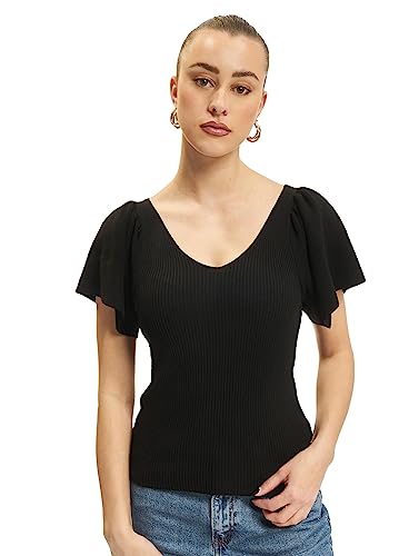 Only Onlleelo S/S Back Pullover KNT Noos Koszulka damska, czarny, L
