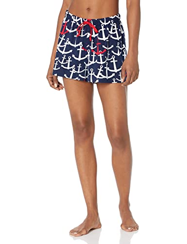 Hatley Boxer Piżama Pończochy Pijama Damska, Kotwice czerwone i białe, M