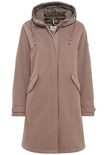 camel active Damski płaszcz funkcyjny z mieszanki bawełny organicznej, brązowy, 46