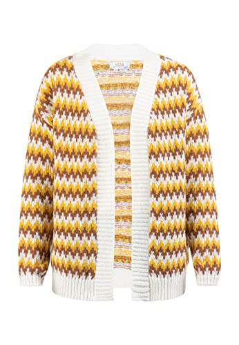 usha FESTIVAL Damski kardigan 15525006, musztardowy wielokolorowy, M/L, musztardowy wielokolorowy, M-L