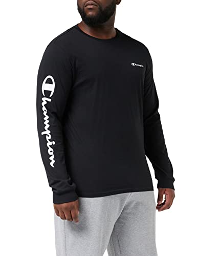 Champion Męski T-shirt American Classics Maxi Logo, czarny, XS