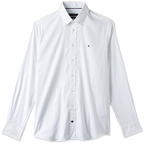 Tommy Hilfiger Męska sukienka koszulowa CL Flex OXF RF, biała, 14,5, biały, 36
