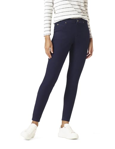 HUE Damskie ultra miękkie legginsy jeansowe z podszewką polarową | ciepłe modne legginsy, Pranie atramentowe, XL