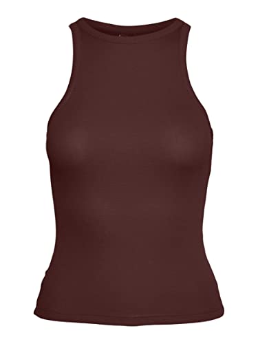 Bestseller A/S VMROMA S/L Rib Top JRS NOOS, gorzka czekolada, M