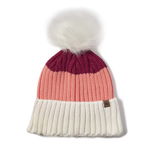 Hurley Damska czapka beanie W June Pom, różowa pianka, jeden rozmiar, Różowa pianka, Rozmiar uniwersalny