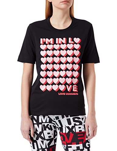 Love Moschino Koszulka damska z nadrukiem I'm in Love, Czarny, 44