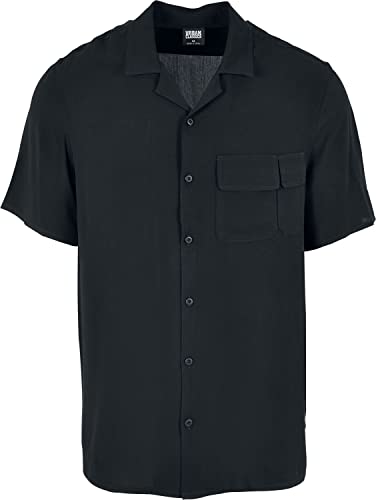 Urban Classics Męska koszula Viscose Camp Shirt Black XXL, czarny, XXL