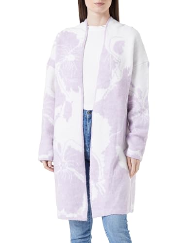 CARNEA Damski kardigan z dzianiny 10425106-CA04, liliowy biały, XS/S, Liliowy, biały, XS-S