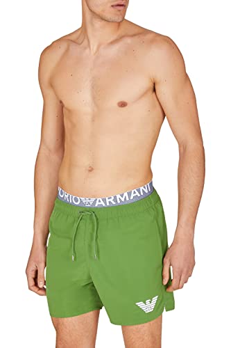 Emporio Armani Swimwear Emporio Armani Man's bokserki męskie z logo Swim Trunks, zielone, 48, zielony