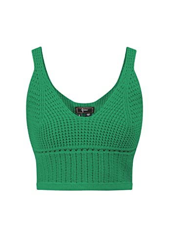 faina Damski tank top z dzianiny 11026969, zielony leśny, S, leśna zieleń, S