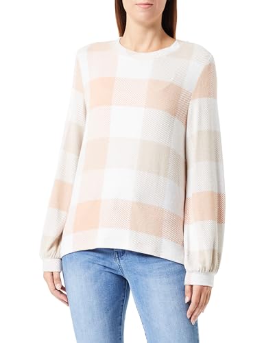 TOM TAILOR Damska koszulka z długim rękawem, 32500 - Blush Orange Cosy Check, M