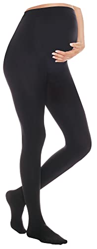 Nur Die Rajstopy dla mamy 50 DEN nieprzezroczyste, komfortowy ściągacz, rajstopy ciążowe damskie, czarny, M