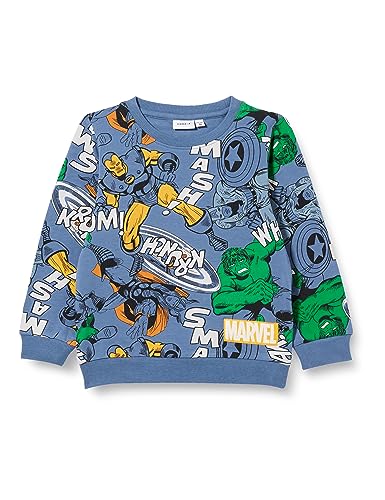 NAME IT Bluza chłopięca Nmmjaakko Marvel Sweat Unb Mar, Bluefin, 98