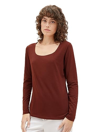 TOM TAILOR Damska koszulka z długim rękawem, 30337 - Raisin, XXL
