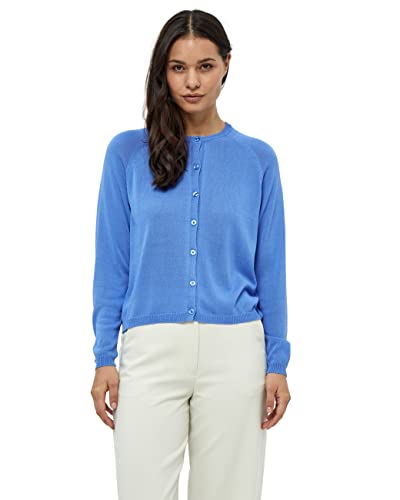 Peppercorn Damski kardigan Marie z okrągłym dekoltem, niebieski morski, L, Niebieski morski, L
