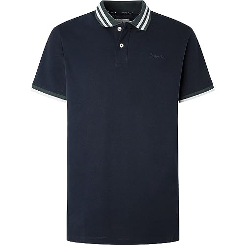 Pepe Jeans Męska koszulka polo Larry, Niebieski (Dulwich), XXL