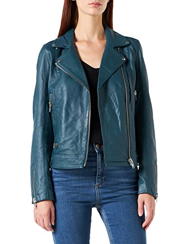 Naf Naf Damska kurtka skórzana, niebieski, 32