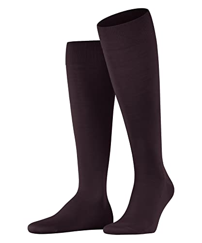 FALKE Mężczyźni Podkolanówki ClimaWool M KH Trwały Lyocell Wełna długie jednokolorowe 1 Para, Czerwony (Barolo 8596), 43-44