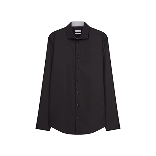 Seidensticker Męska koszula biznesowa – slim fit – łatwa do prasowania – kołnierz Kent – długi rękaw – 100% bawełna, czarny, 40