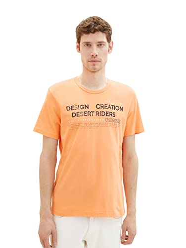 TOM TAILOR Koszulka męska 1036426, 22195-Fruity Melon Orange, XL, 22195 - Fruity Melon Orange, XL