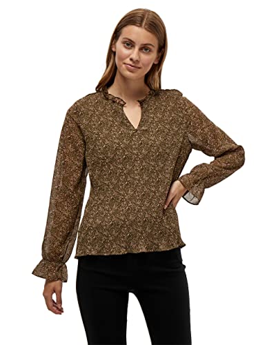 Minus33 Bluza damska Rikka z dekoltem w serek, ciemnooliwkowy, XS