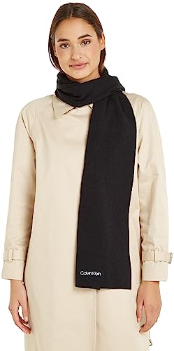 Calvin Klein Damski szalik dzianinowy Essential, Czarny, Rozmiar uniwersalny